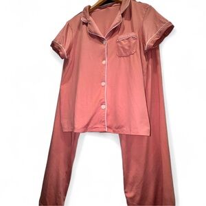 Tart Intimates Pink Pajama Set Button Front Top & Pants Size M Stretch sleepwear